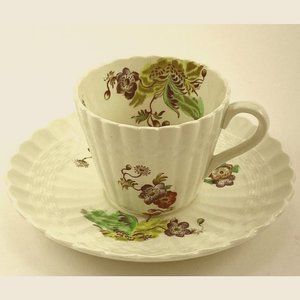Copeland Spode Demitasse Espresso Cup & Saucer Wicker Lane Basket Weave England